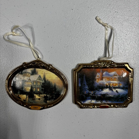 VTG Lot 2 HALLMARK Keepsake Ornaments Victorian Christmas I & II Thomas Kinkade - Picture 2 of 5